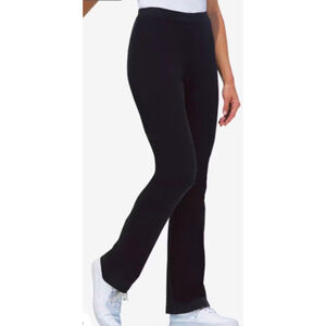 Women's Woman Within Bootcut Pants Size 18-20 Black Knit yoga pants Leggings